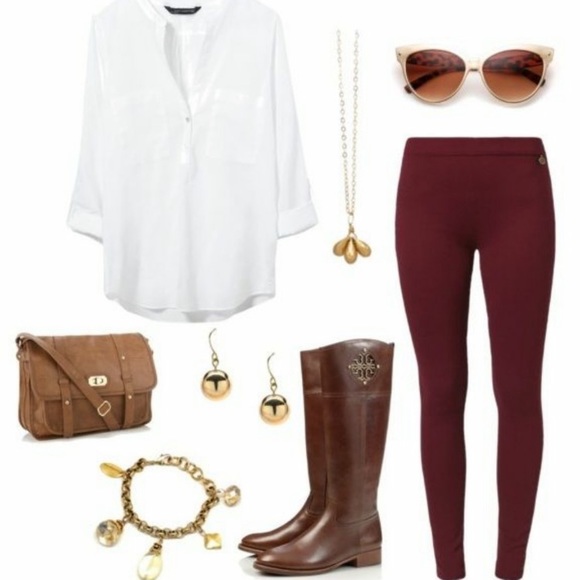 NWT New Mix Burgundy Plus Size Buttery Soft Basic leggings One Size - Picture 4 of 13